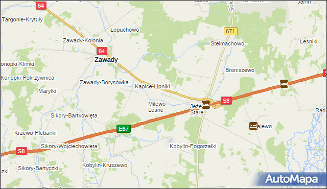 mapa Jeżewo Nowe, Jeżewo Nowe na mapie Targeo