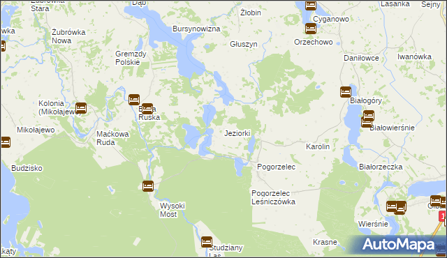 mapa Jeziorki gmina Krasnopol, Jeziorki gmina Krasnopol na mapie Targeo