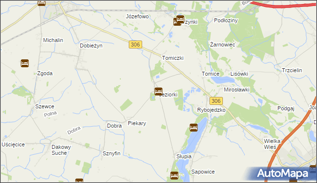 mapa Jeziorki gmina Stęszew, Jeziorki gmina Stęszew na mapie Targeo