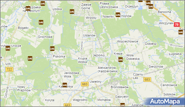 mapa Jeziórko gmina Prażmów, Jeziórko gmina Prażmów na mapie Targeo