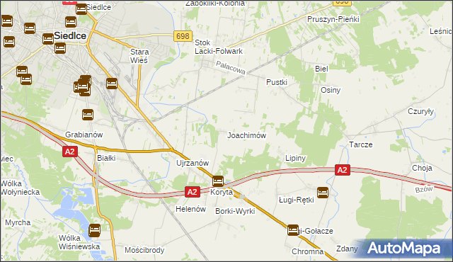 mapa Joachimów, Joachimów na mapie Targeo