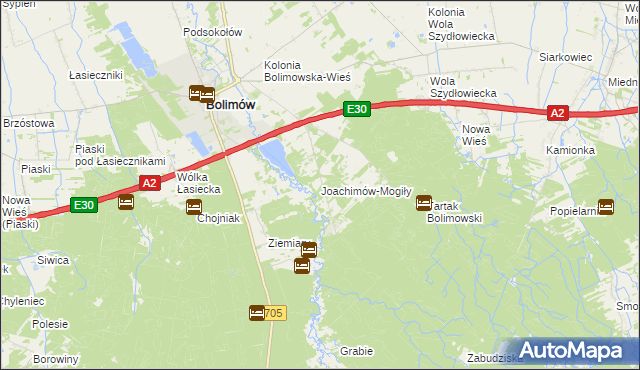 mapa Joachimów-Mogiły, Joachimów-Mogiły na mapie Targeo