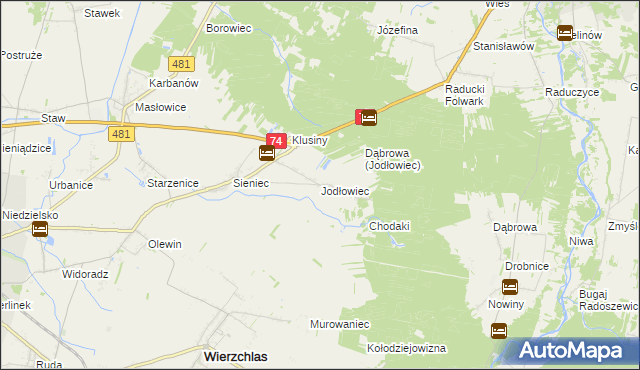 mapa Jodłowiec, Jodłowiec na mapie Targeo