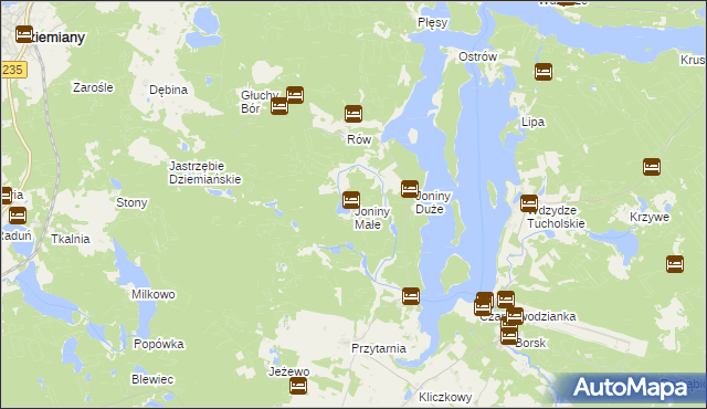 mapa Joniny Małe, Joniny Małe na mapie Targeo