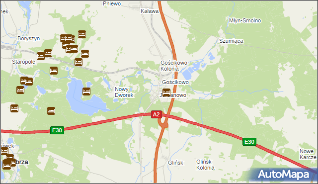 mapa Jordanowo gmina Świebodzin, Jordanowo gmina Świebodzin na mapie Targeo