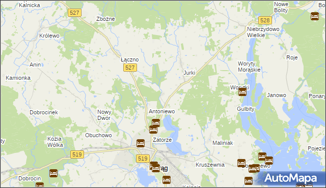 mapa Jurecki Młyn, Jurecki Młyn na mapie Targeo