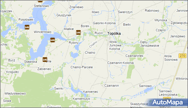 mapa Jurkowo gmina Topólka, Jurkowo gmina Topólka na mapie Targeo