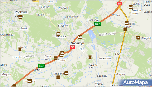 mapa Kajetany, Kajetany na mapie Targeo