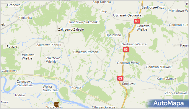 mapa Kałęczyn gmina Nur, Kałęczyn gmina Nur na mapie Targeo