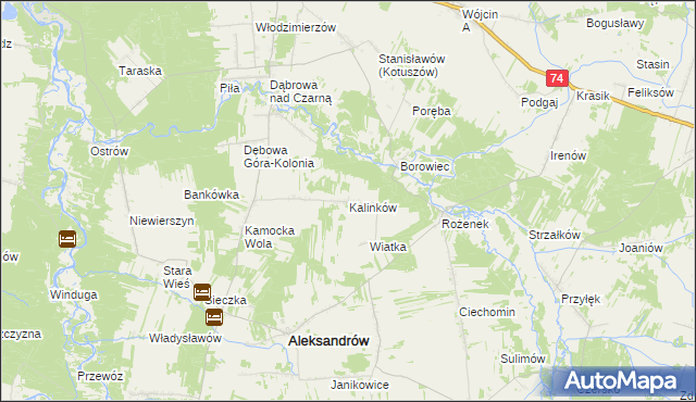 mapa Kalinków, Kalinków na mapie Targeo