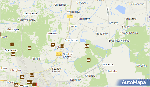 mapa Kalinowa gmina Turek, Kalinowa gmina Turek na mapie Targeo