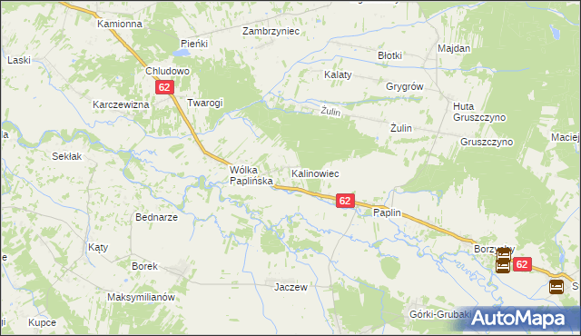 mapa Kalinowiec gmina Łochów, Kalinowiec gmina Łochów na mapie Targeo