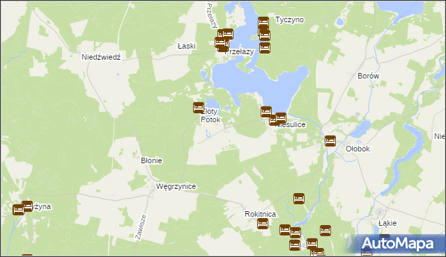 mapa Kalinowo gmina Skąpe, Kalinowo gmina Skąpe na mapie Targeo