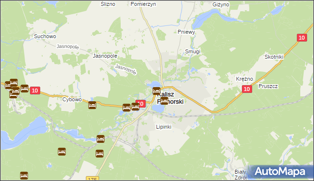 mapa Kalisz Pomorski, Kalisz Pomorski na mapie Targeo