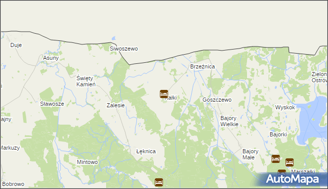 mapa Kałki gmina Srokowo, Kałki gmina Srokowo na mapie Targeo