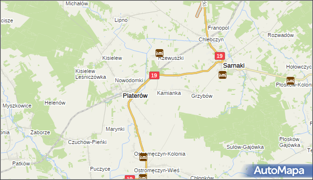 mapa Kamianka gmina Platerów, Kamianka gmina Platerów na mapie Targeo
