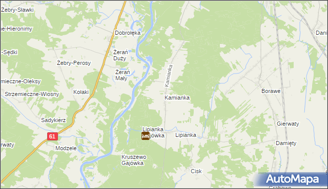 mapa Kamianka gmina Rzekuń, Kamianka gmina Rzekuń na mapie Targeo