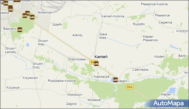 mapa Kamień powiat chełmski, Kamień powiat chełmski na mapie Targeo