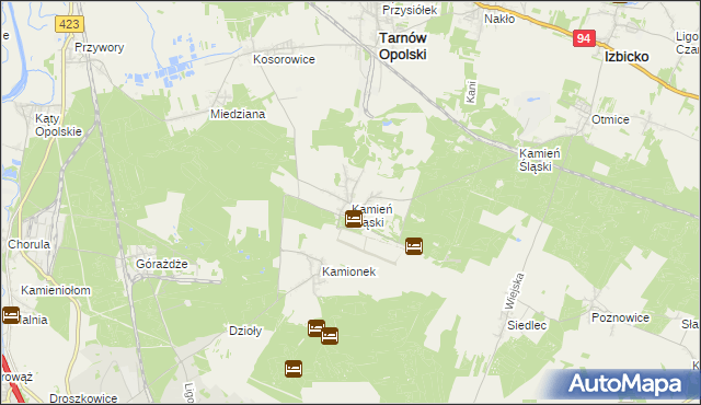 mapa Kamień Śląski, Kamień Śląski na mapie Targeo