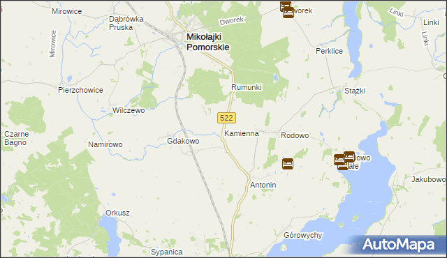 mapa Kamienna gmina Prabuty, Kamienna gmina Prabuty na mapie Targeo