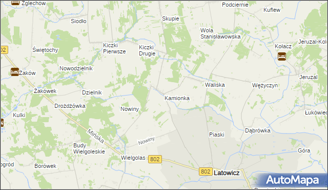 mapa Kamionka gmina Latowicz, Kamionka gmina Latowicz na mapie Targeo