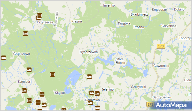 mapa Kapice gmina Połczyn-Zdrój, Kapice gmina Połczyn-Zdrój na mapie Targeo