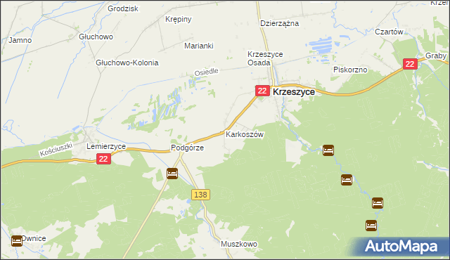 mapa Karkoszów, Karkoszów na mapie Targeo