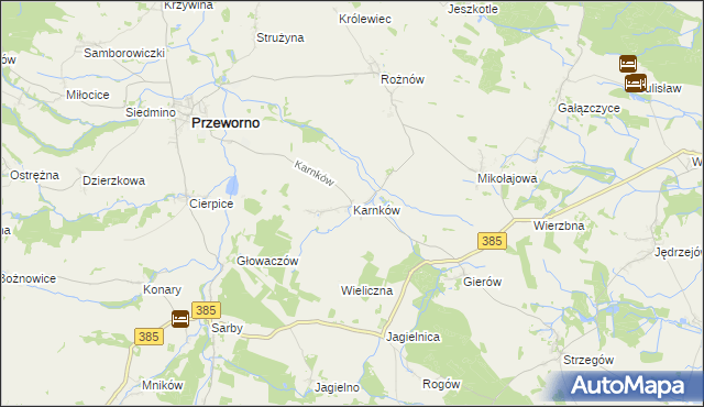 mapa Karnków gmina Przeworno, Karnków gmina Przeworno na mapie Targeo