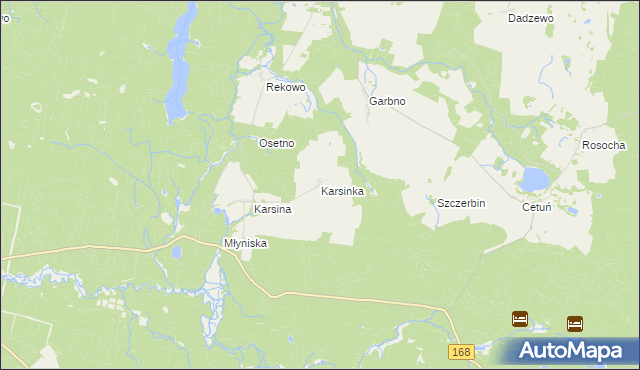 mapa Karsinka, Karsinka na mapie Targeo