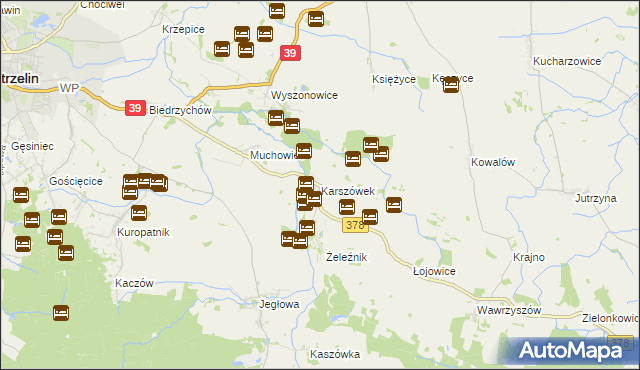 mapa Karszówek, Karszówek na mapie Targeo