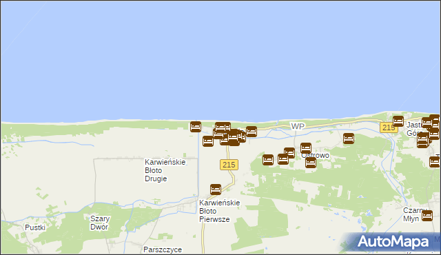 mapa Karwia, Karwia na mapie Targeo