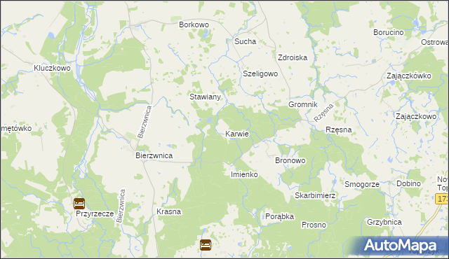 mapa Karwie gmina Połczyn-Zdrój, Karwie gmina Połczyn-Zdrój na mapie Targeo