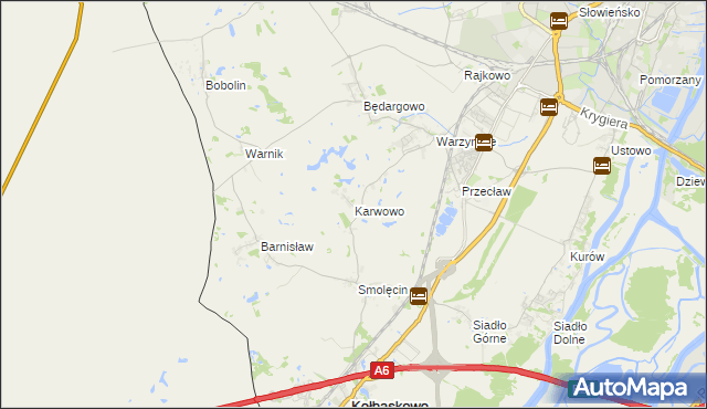mapa Karwowo gmina Kołbaskowo, Karwowo gmina Kołbaskowo na mapie Targeo