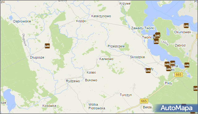 mapa Karwowo gmina Rajgród, Karwowo gmina Rajgród na mapie Targeo