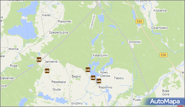 mapa Katarzynki gmina Iława, Katarzynki gmina Iława na mapie Targeo