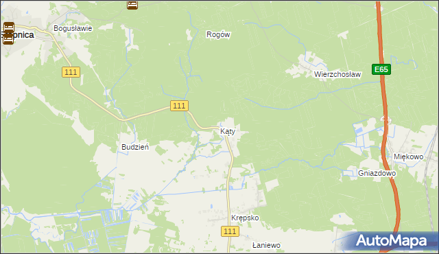 mapa Kąty gmina Goleniów, Kąty gmina Goleniów na mapie Targeo