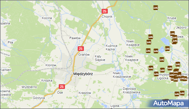 mapa Kąty Śląskie, Kąty Śląskie na mapie Targeo