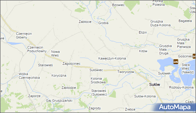 mapa Kawęczyn-Kolonia, Kawęczyn-Kolonia na mapie Targeo