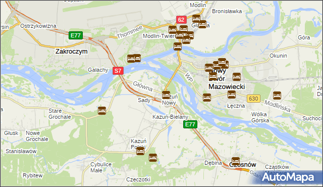 mapa Kazuń Nowy, Kazuń Nowy na mapie Targeo