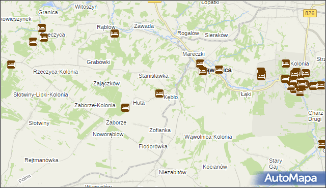 mapa Kębło, Kębło na mapie Targeo