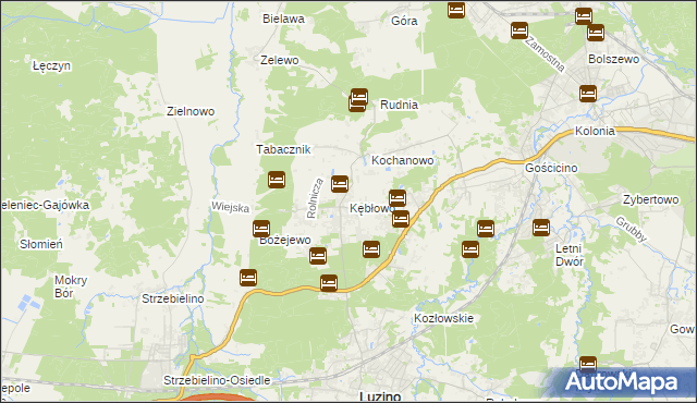 mapa Kębłowo gmina Luzino, Kębłowo gmina Luzino na mapie Targeo