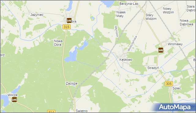 mapa Kębłowo Leśniczówka, Kębłowo Leśniczówka na mapie Targeo