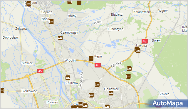 mapa Kępa gmina Łubniany, Kępa gmina Łubniany na mapie Targeo