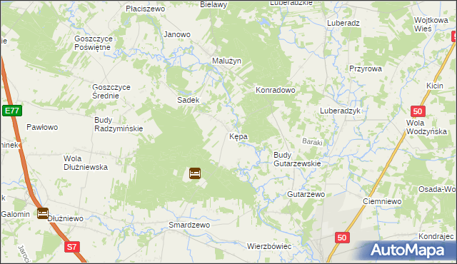 mapa Kępa gmina Sochocin, Kępa gmina Sochocin na mapie Targeo