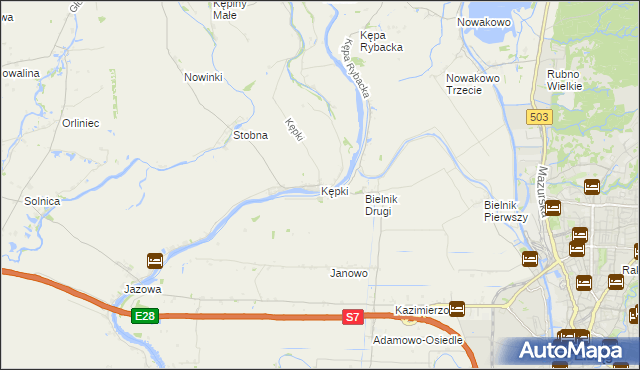 mapa Kępki gmina Nowy Dwór Gdański, Kępki gmina Nowy Dwór Gdański na mapie Targeo