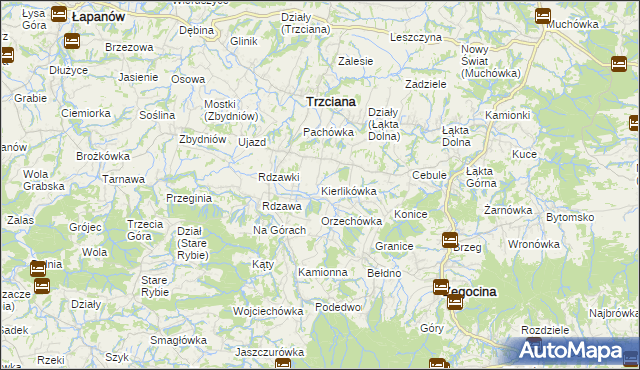 mapa Kierlikówka, Kierlikówka na mapie Targeo