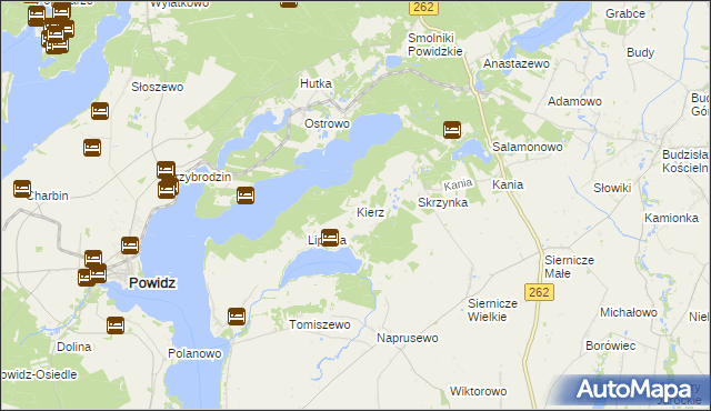 mapa Kierz gmina Ostrowite, Kierz gmina Ostrowite na mapie Targeo