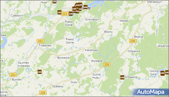 mapa Kierzkowo gmina Przywidz, Kierzkowo gmina Przywidz na mapie Targeo