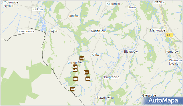 mapa Kijów gmina Otmuchów, Kijów gmina Otmuchów na mapie Targeo