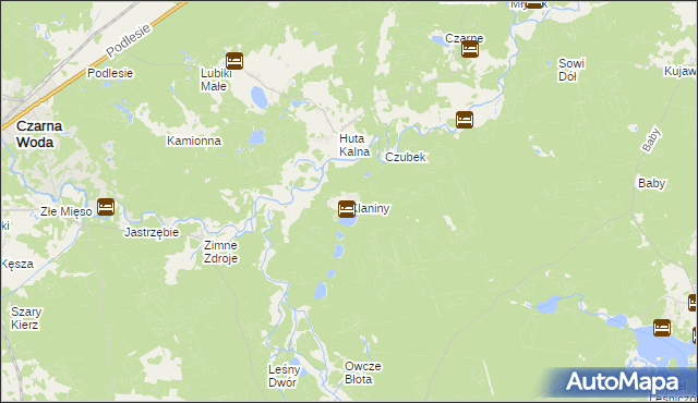 mapa Klaniny, Klaniny na mapie Targeo